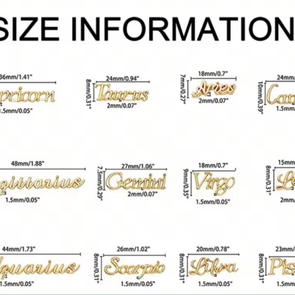 NEW CAPRICORN ZODIAC GOLD & SILVER TONE 3D METAL NAIL CHARMS (2PCS) - Picture 6 of 6